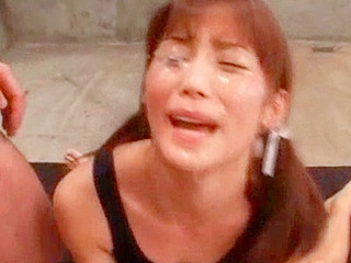 Japanese babe with pigtails getting drilled on a massive dick for some hot XXX action