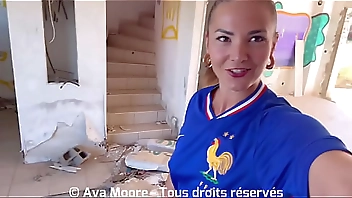GIANT BUKKAKE - French Slut Sucks Strangers for Euro 2024 of Football